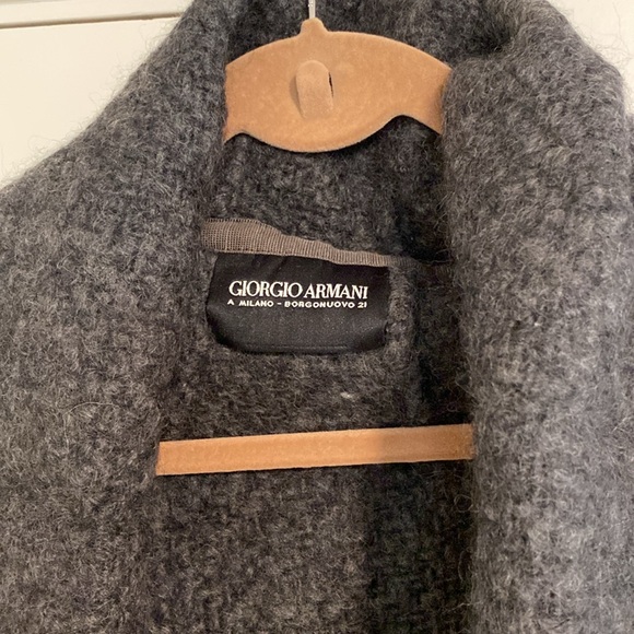 Giorgio Armani a Milano - borgonuovo 21 tweed sweater coat, charcoal, size XS/S - Picture 2 of 8